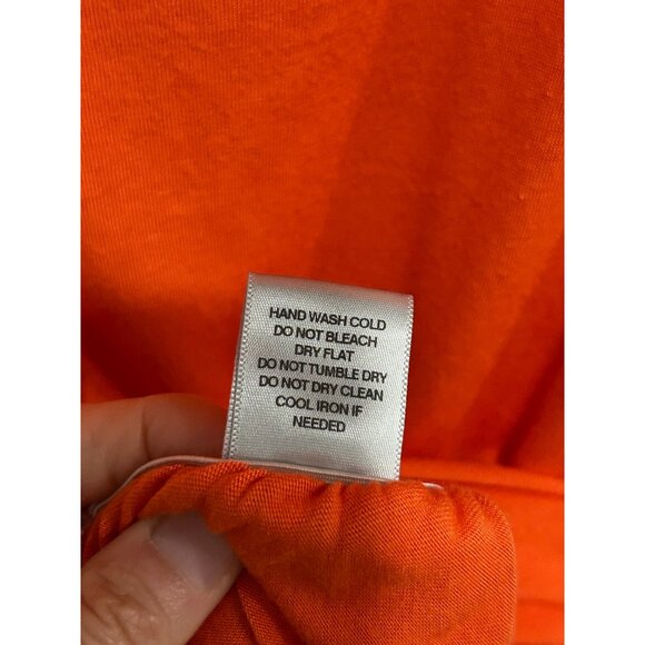 Cache Orange Short Sleeve Top Rhinestone Embellishments Ruched Side Sz Medium - Picture 9 of 10